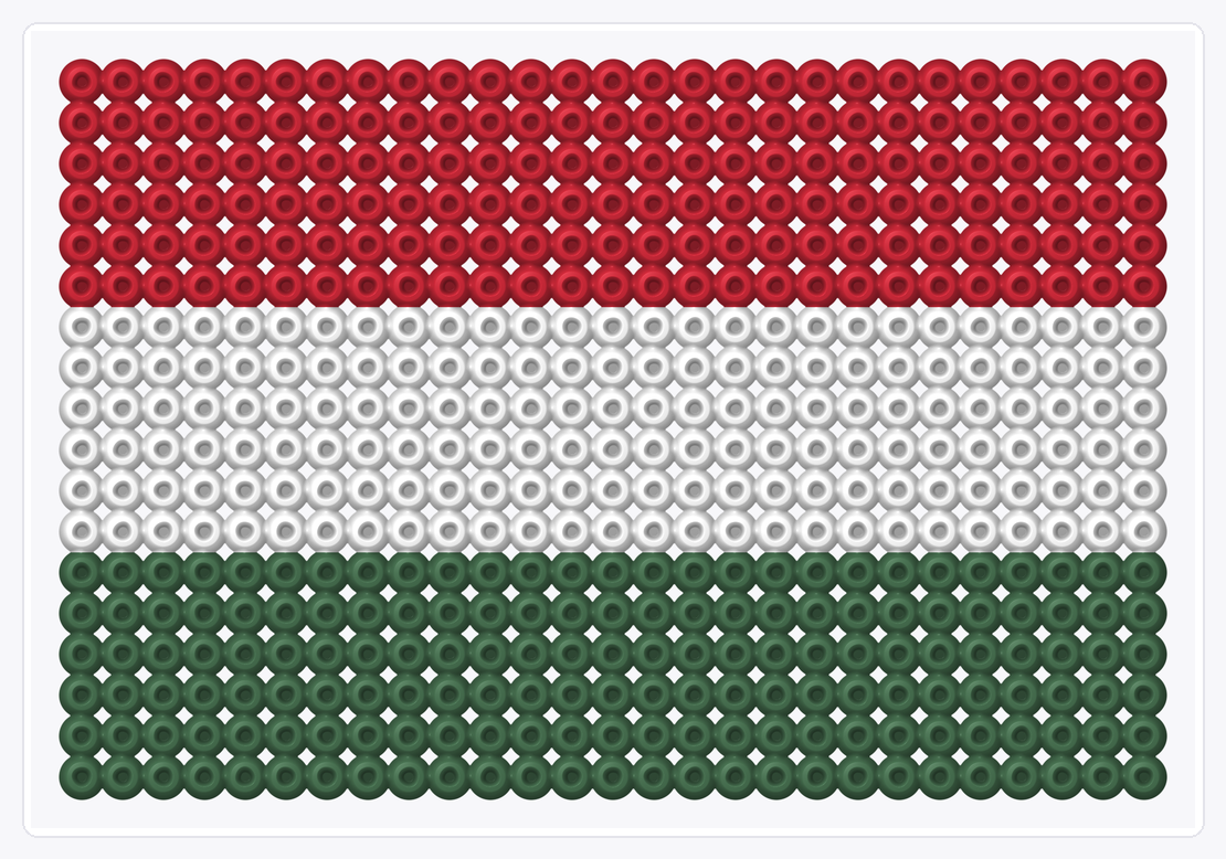 Hungary Flag — Perler Bead Pattern — 18×27 perler bead pattern chart