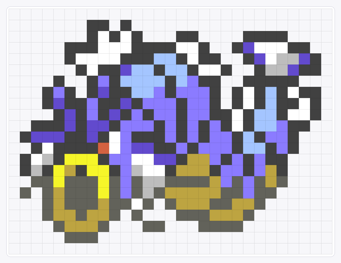 #130 Gyarados Icon — 22×29 loom bead pattern chart