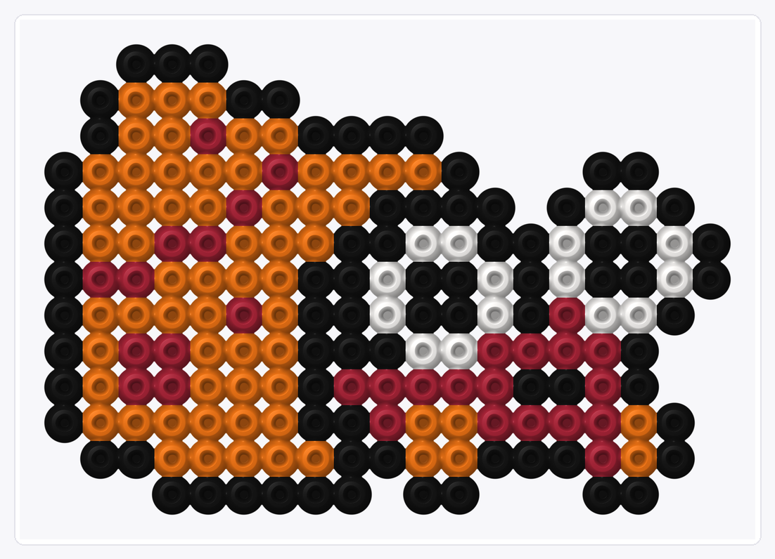 Hermit Crab — Perler Bead Pattern — 13×19 perler bead pattern chart