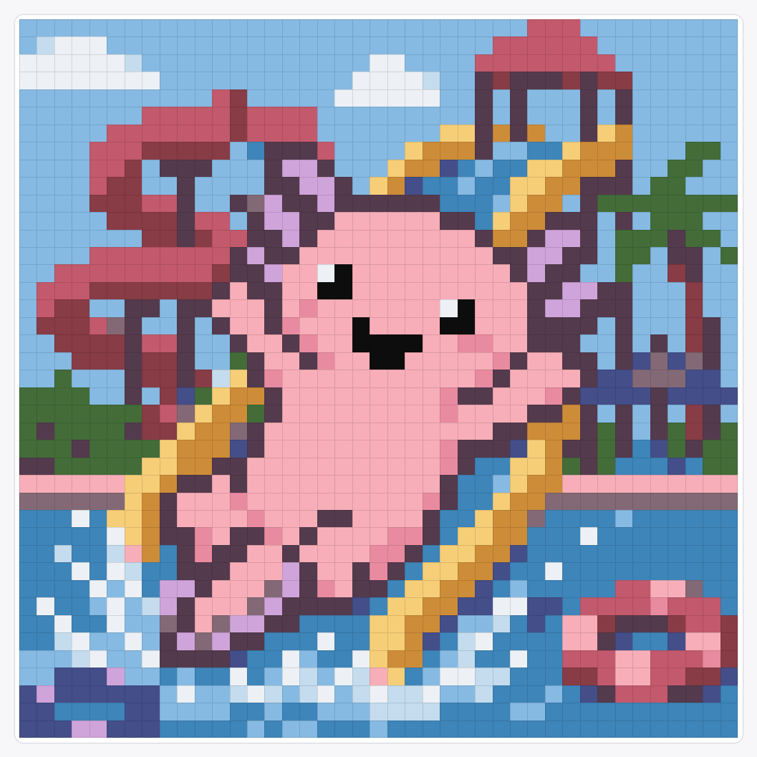 Cute Water Park Axolot — 41×41 loom bead pattern chart