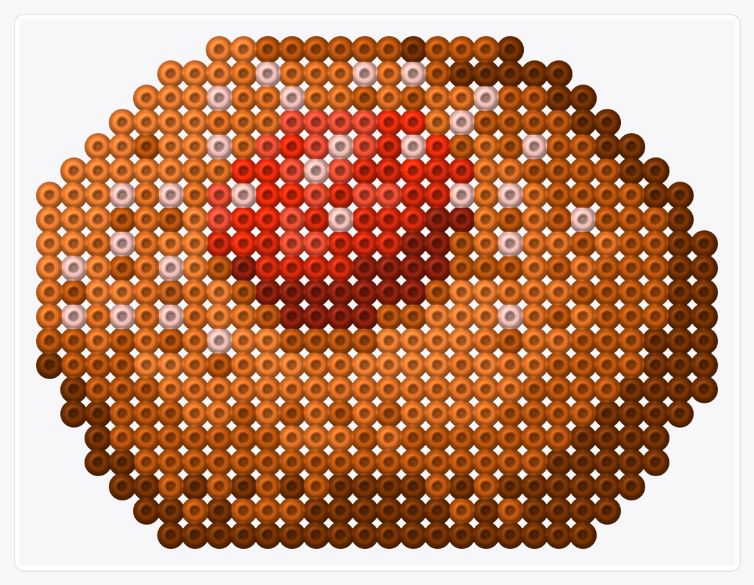 Jam Doughnut — Perler Bead Pattern — 21×28 perler bead pattern chart