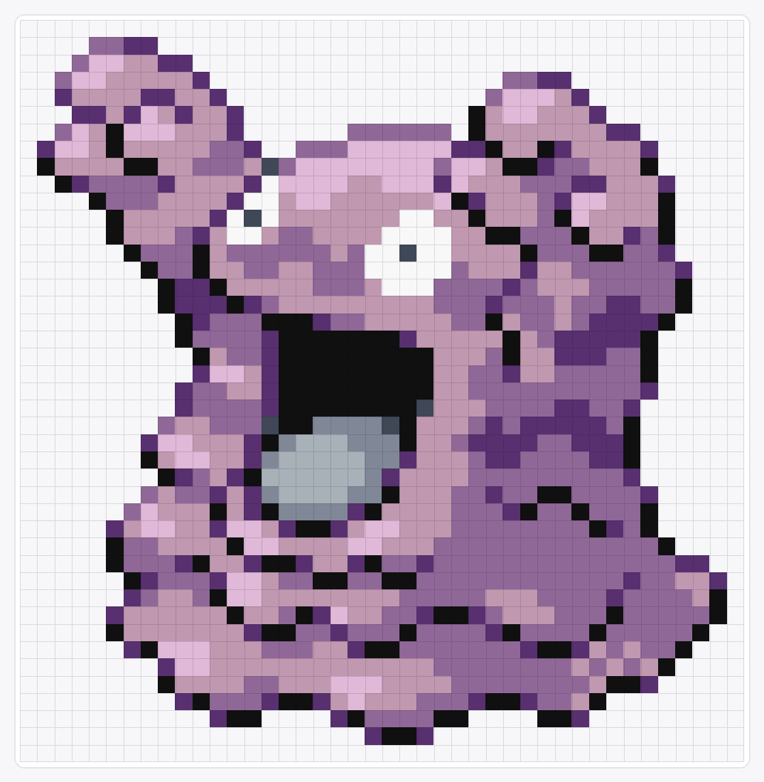 #088 Grimer — 43×42 loom bead pattern chart