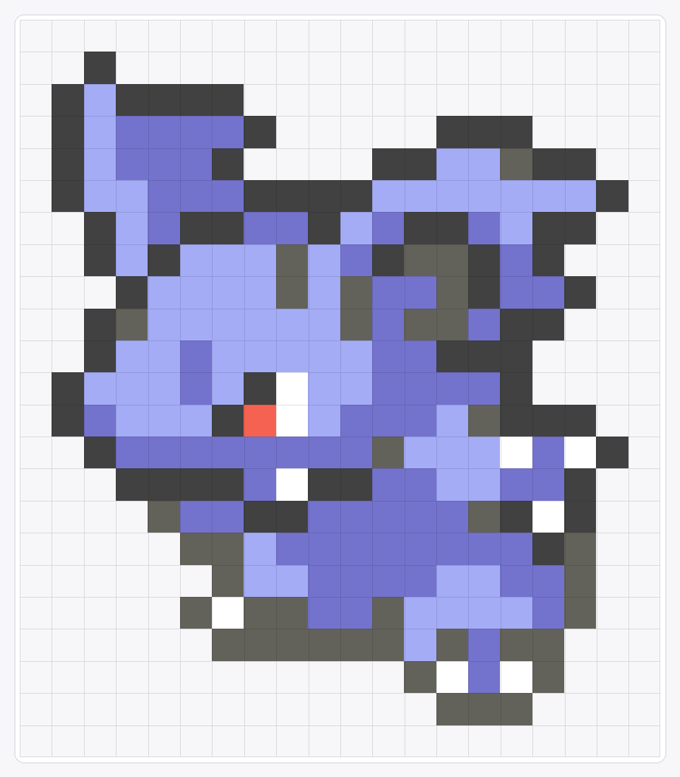 #030 Nidorina Icon — 23×20 loom bead pattern chart