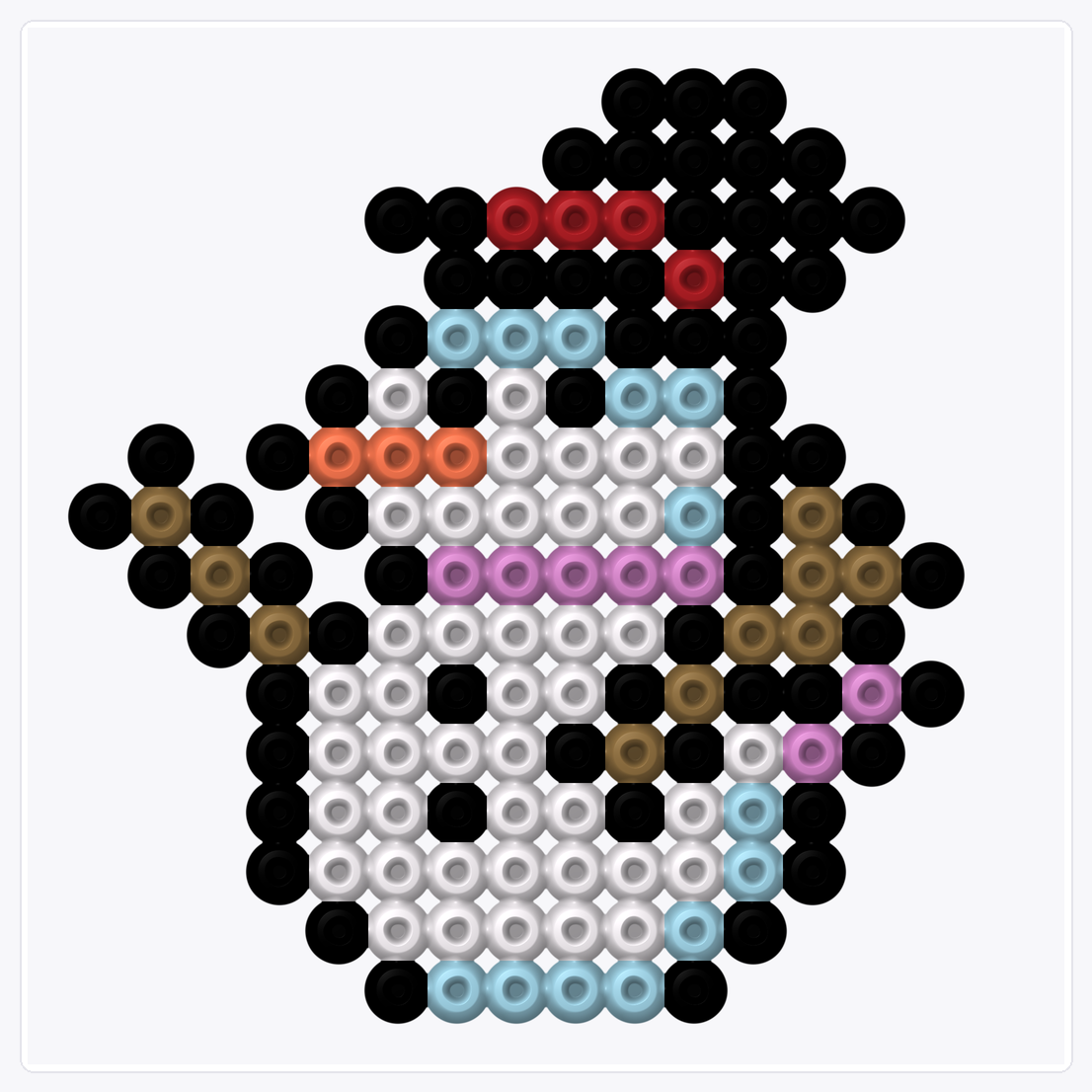 Snowman — Perler Bead Pattern — 16×16 perler bead pattern chart
