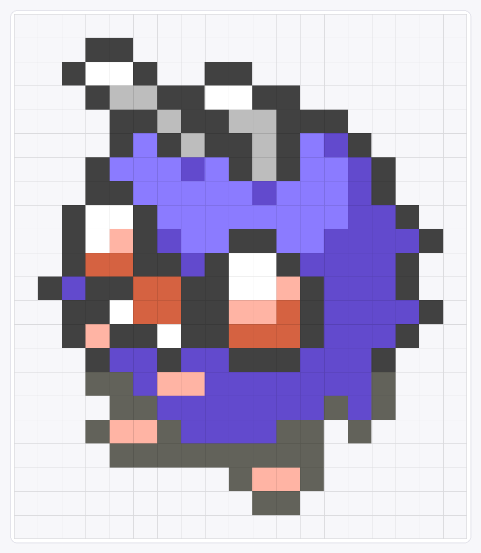 #048 Venonat Icon — 22×19 loom bead pattern chart