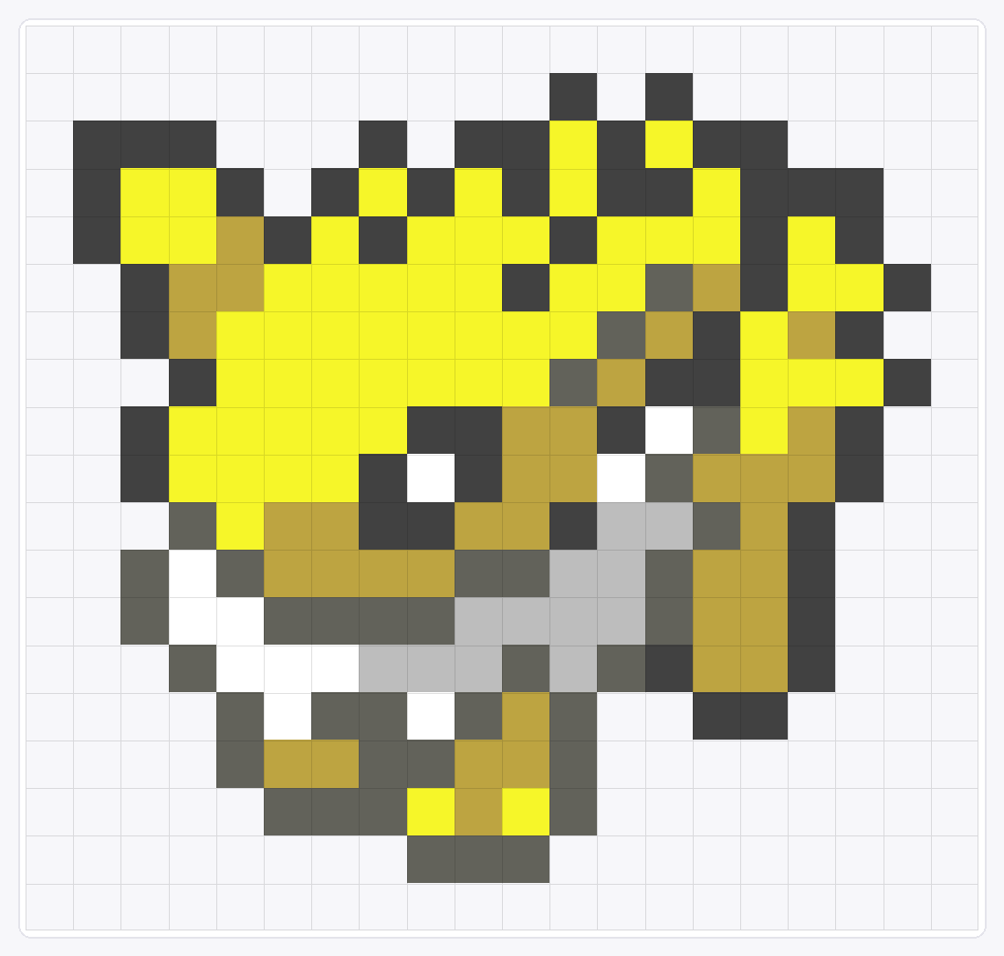 #135 Jolteon Icon — 19×20 loom bead pattern chart