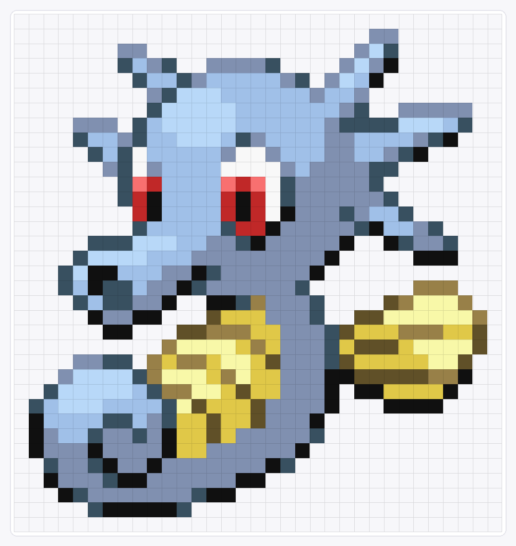 #116 Horsea — 35×33 loom bead pattern chart