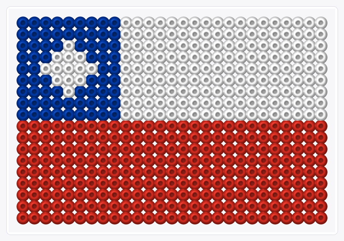 Chile Flag — Perler Bead Pattern — 18×27 perler bead pattern chart