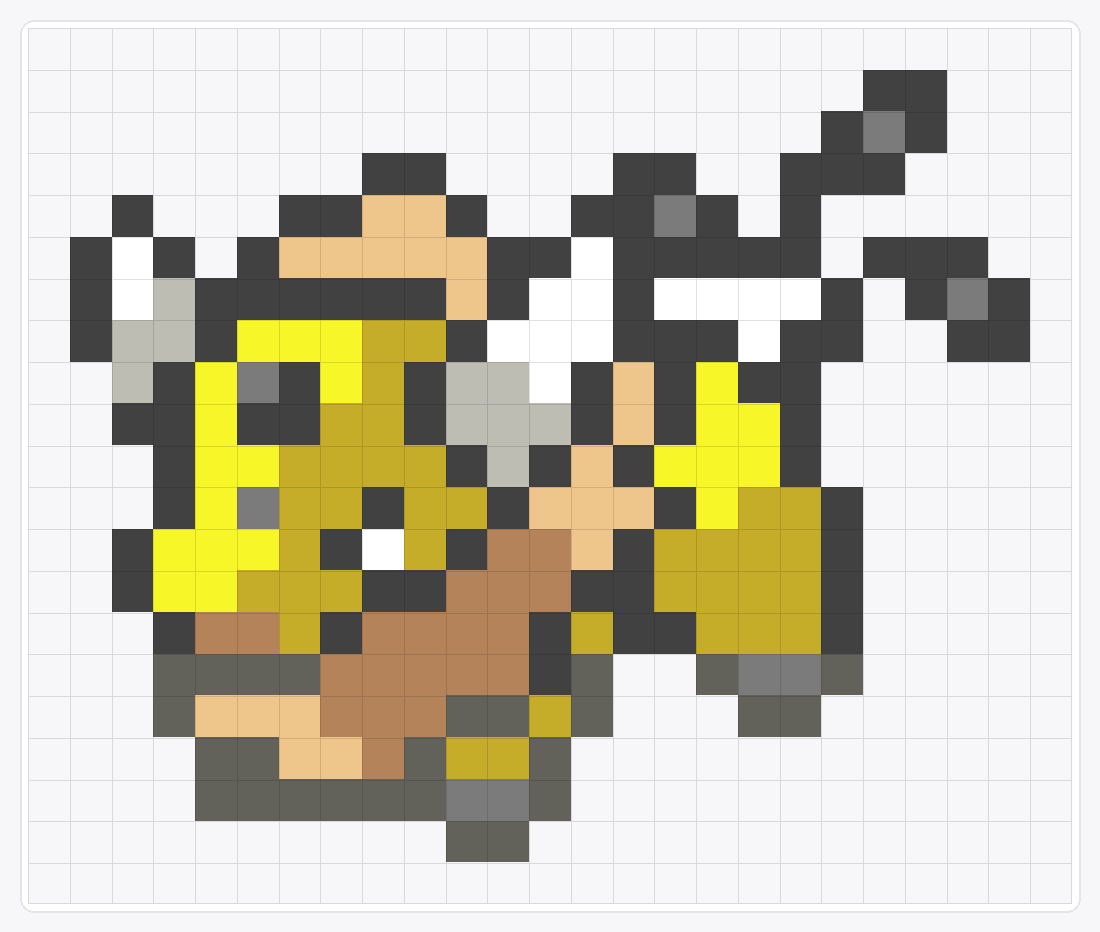 #128 Tauros Icon — 21×25 loom bead pattern chart