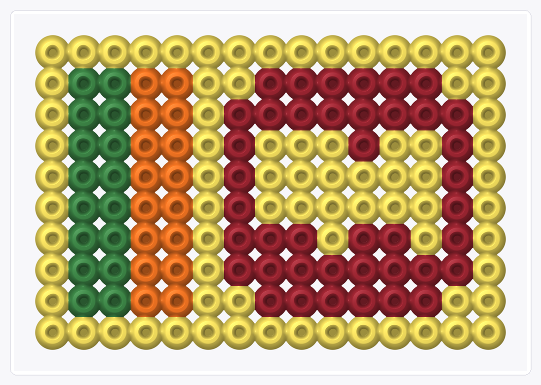 Sri Lanka Mini Flag — Perler Bead Pattern — 10×15 perler bead pattern chart