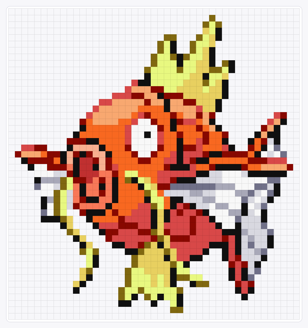 #129 Magikarp — 48×45 loom bead pattern chart
