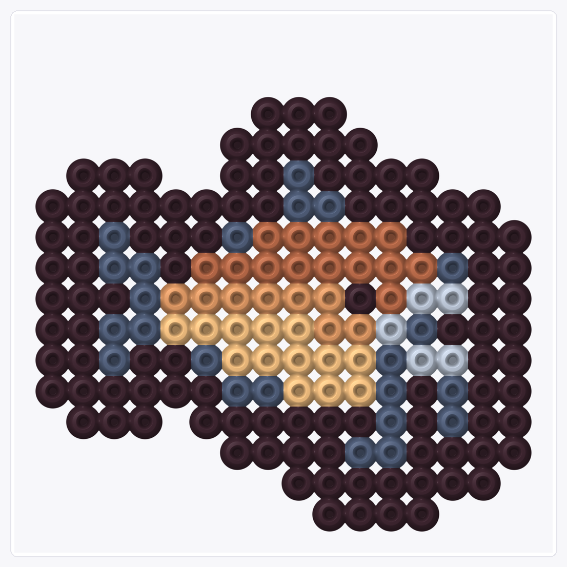 Tiny Brown Fish — Perler Bead Pattern — 16×16 perler bead pattern chart