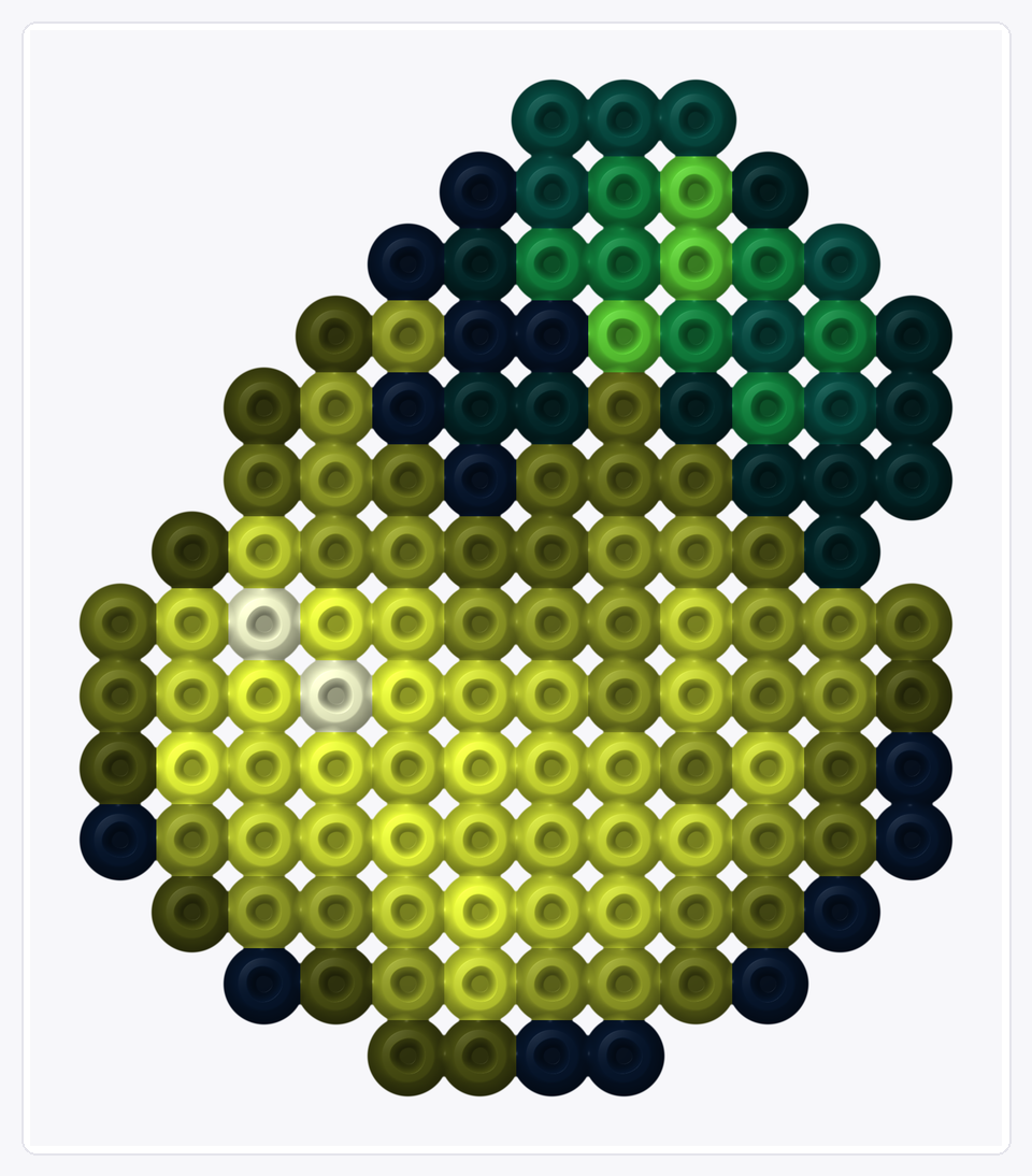 8-Bit Green Apple — Perler Bead Pattern — 14×12 perler bead pattern chart