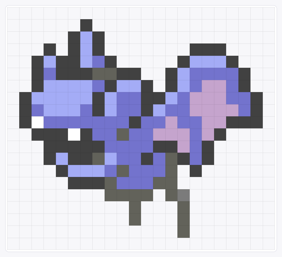 #041 Zubat Icon — 20×22 loom bead pattern chart