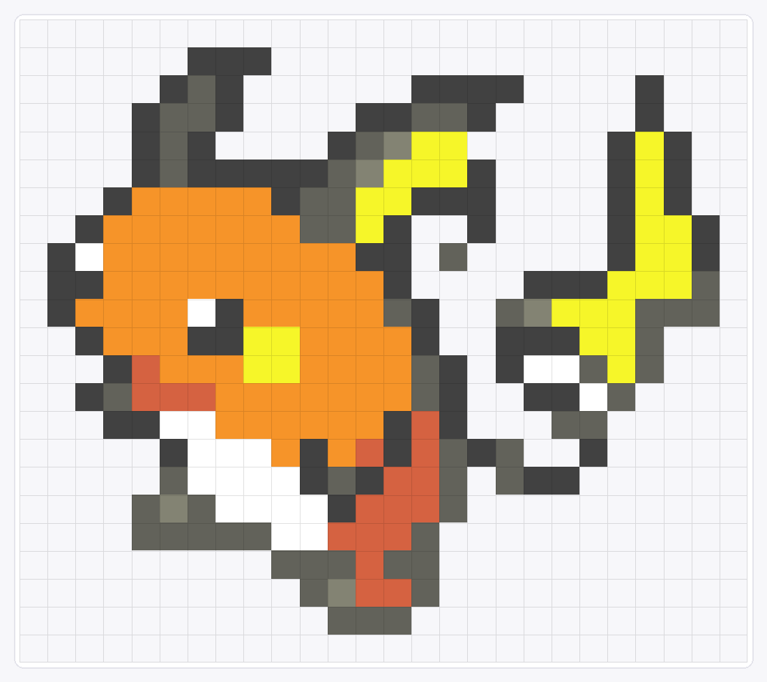 #026 Raichu Icon — 23×26 loom bead pattern chart