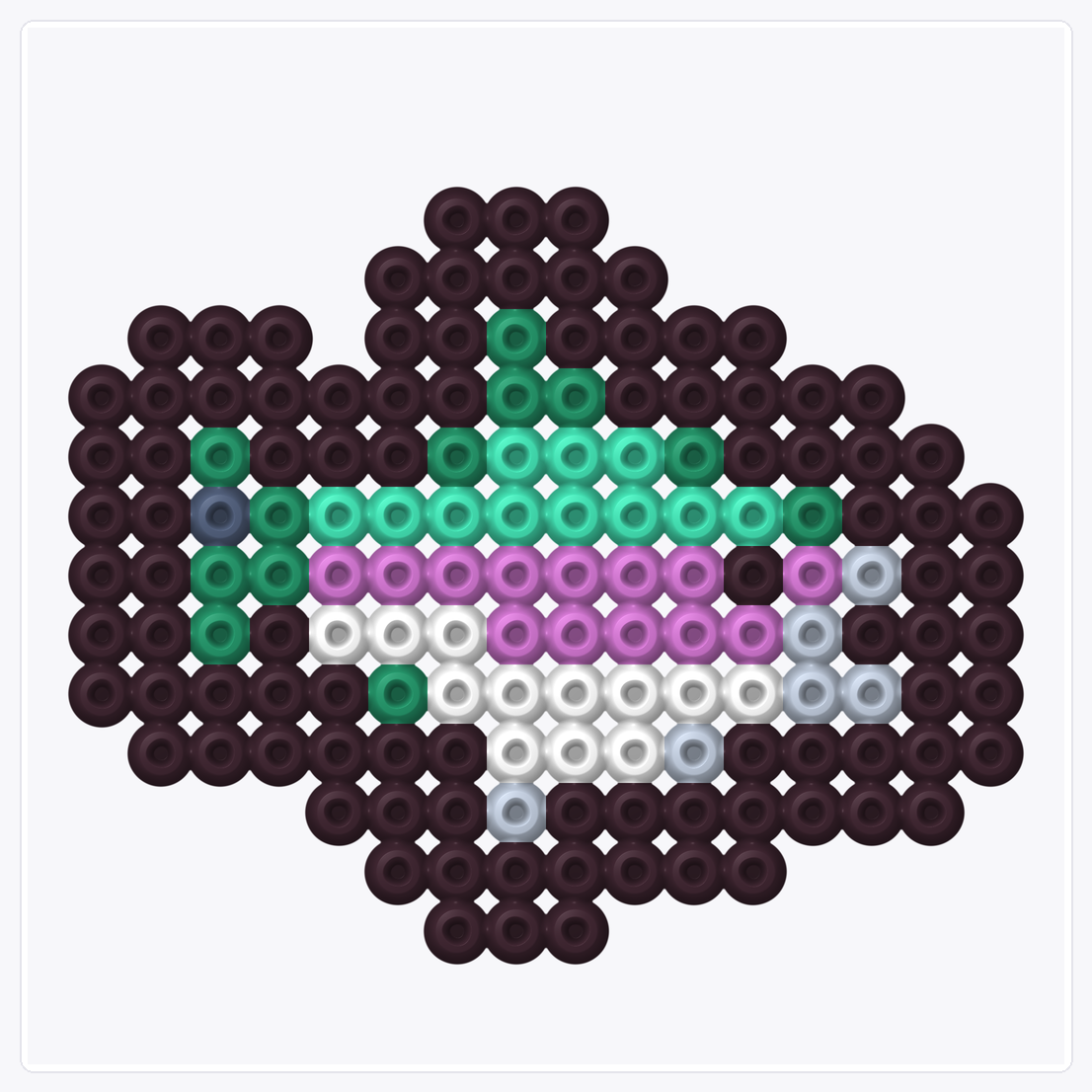 Tiny Purple Fish — Perler Bead Pattern — 16×16 perler bead pattern chart