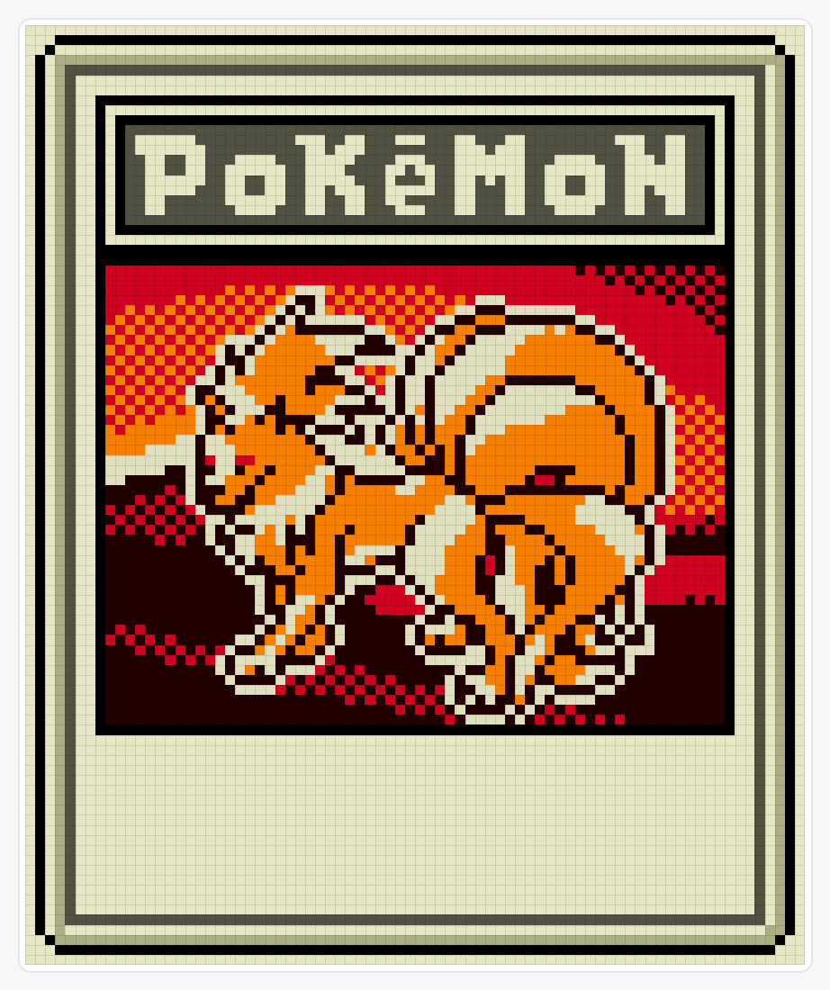 #038 Ninetales TCG (2) — 94×78 loom bead pattern chart