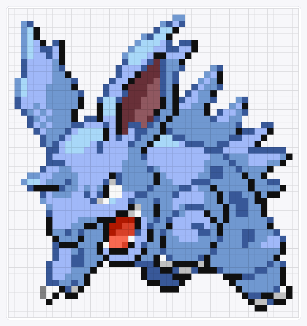 #033 Nidorino Shiny — 49×46 loom bead pattern chart