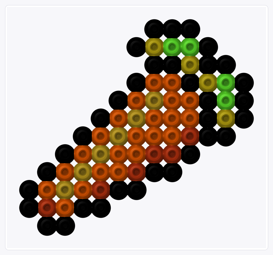 Kawaii Carrot — Perler Bead Pattern — 12×13 perler bead pattern chart