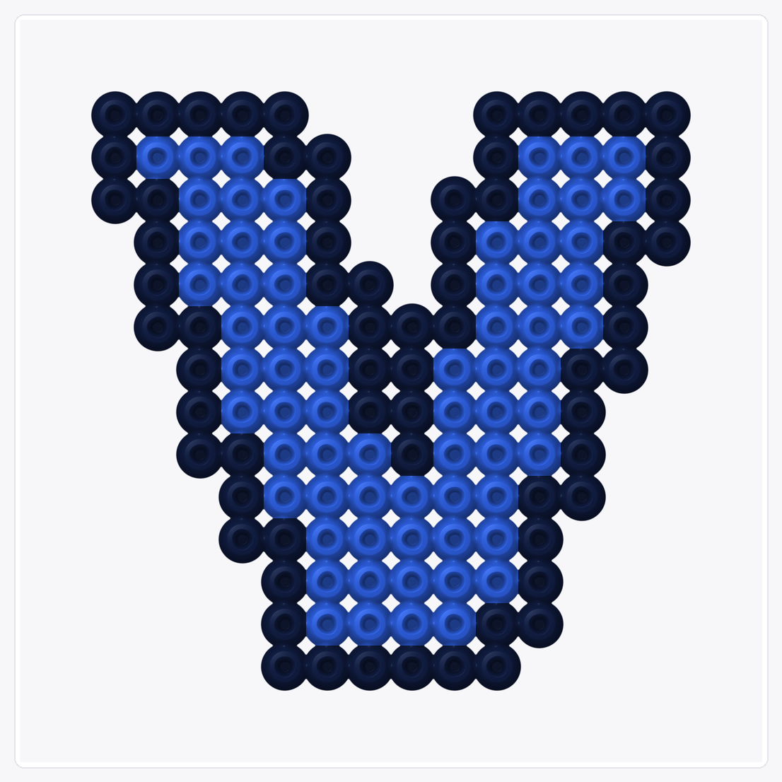 Letter V — Perler Bead Pattern — 16×16 perler bead pattern chart