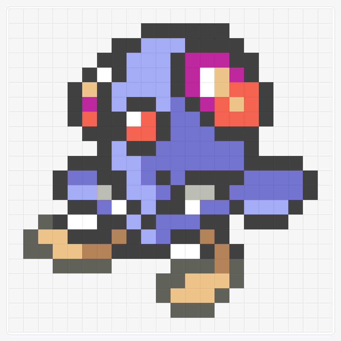 #072 Tentacool Icon — 22×22 loom bead pattern chart