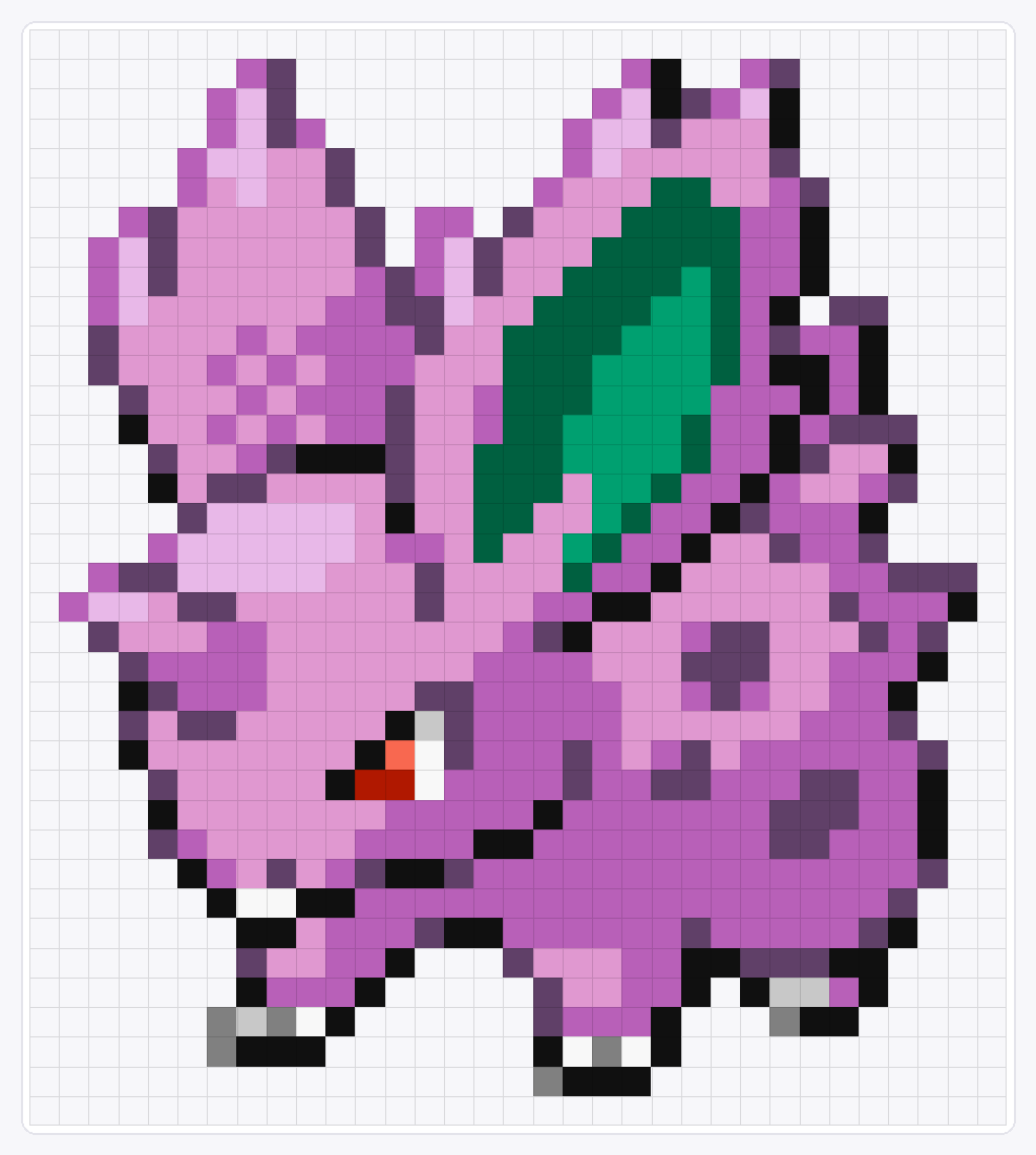 #032 Nidoran-M — 37×33 loom bead pattern chart