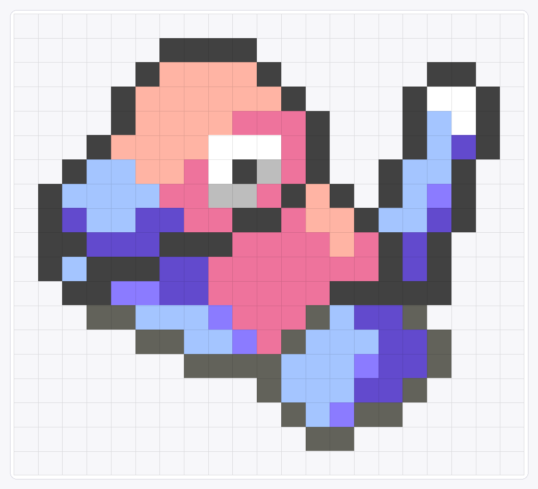 #137 Porygon Icon — 19×21 loom bead pattern chart