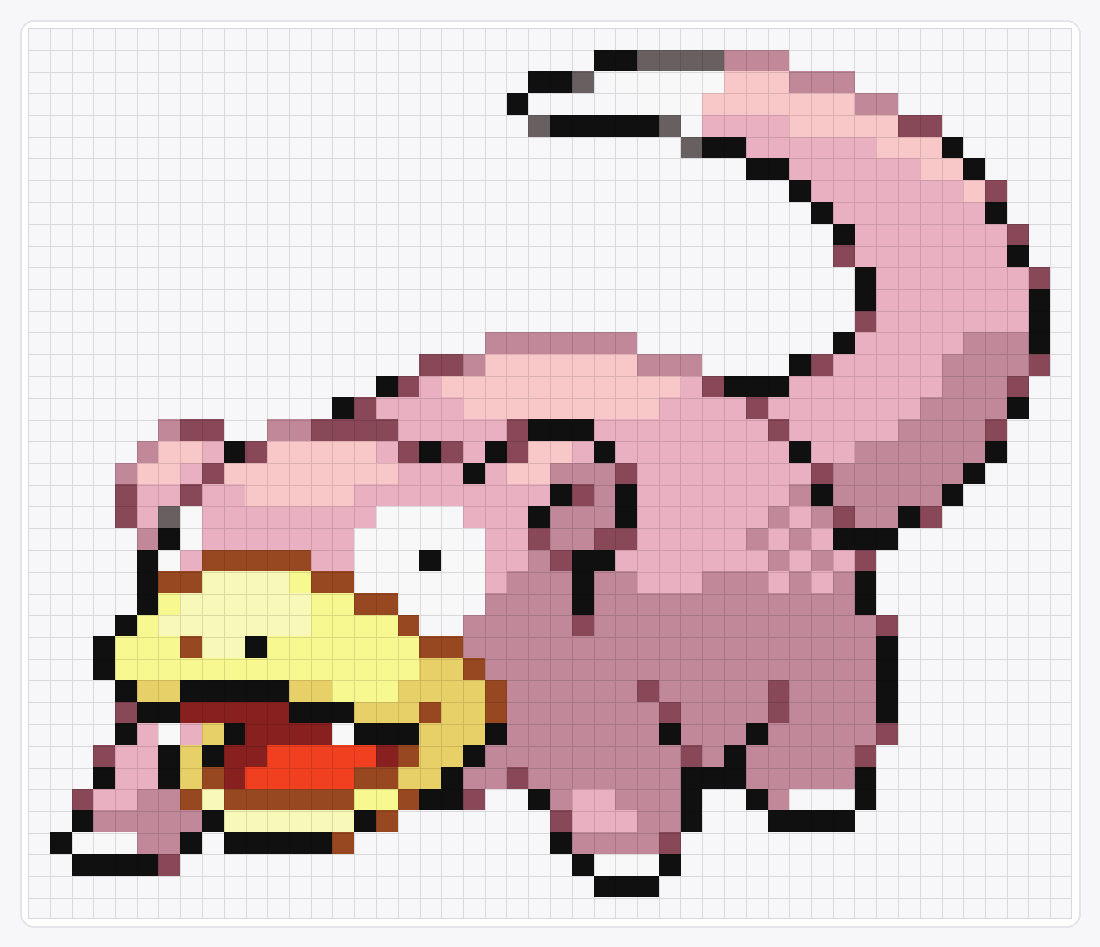 #079 Slowpoke Shiny — 41×48 loom bead pattern chart