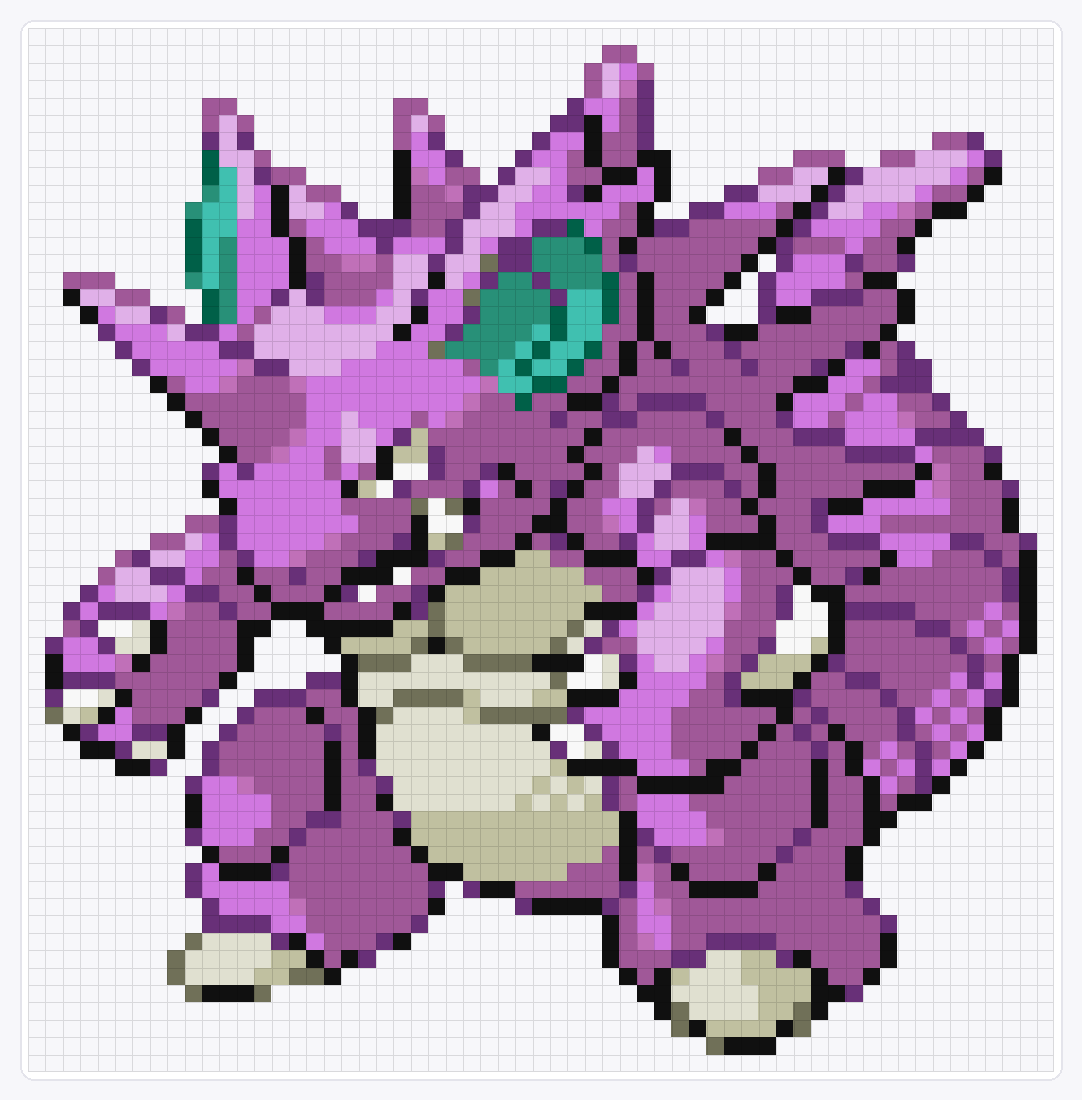 #034 Nidoking — 60×59 loom bead pattern chart