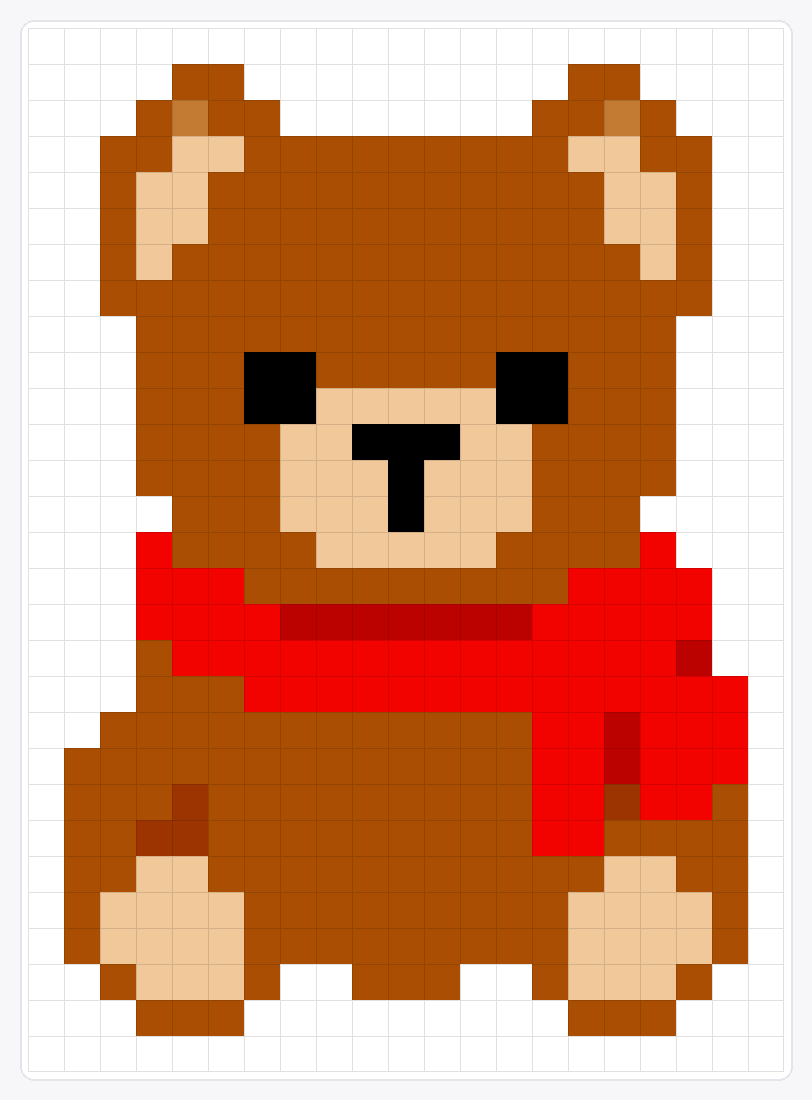 Bear with Scarf — 29×21 loom bead pattern chart
