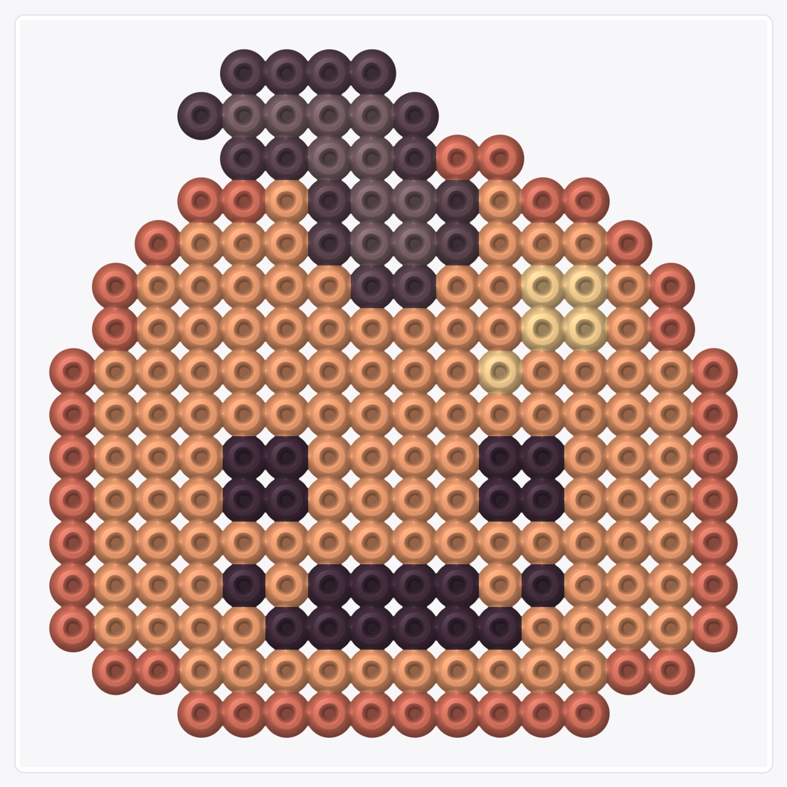 Happy Jack-o-Lantern — Perler Bead Pattern — 16×16 perler bead pattern chart