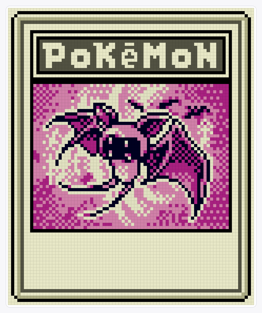 #041 Zubat TCG — 94×78 loom bead pattern chart