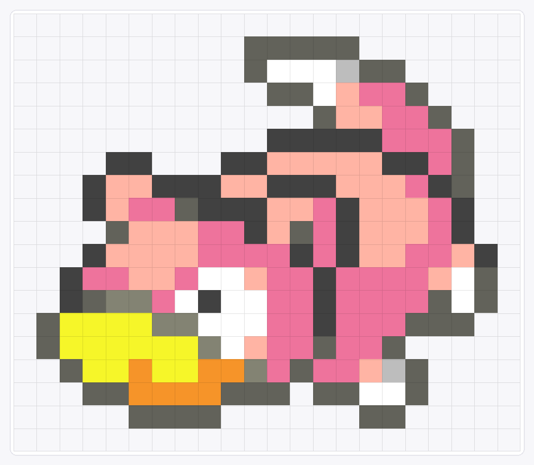 #079 Slowpoke Icon — 19×22 loom bead pattern chart