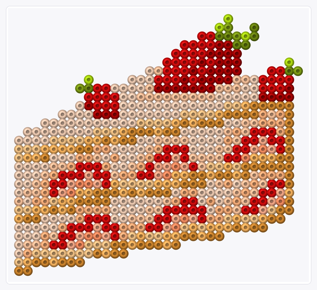 Strawberry Shortcake — Perler Bead Pattern — 30×33 perler bead pattern chart