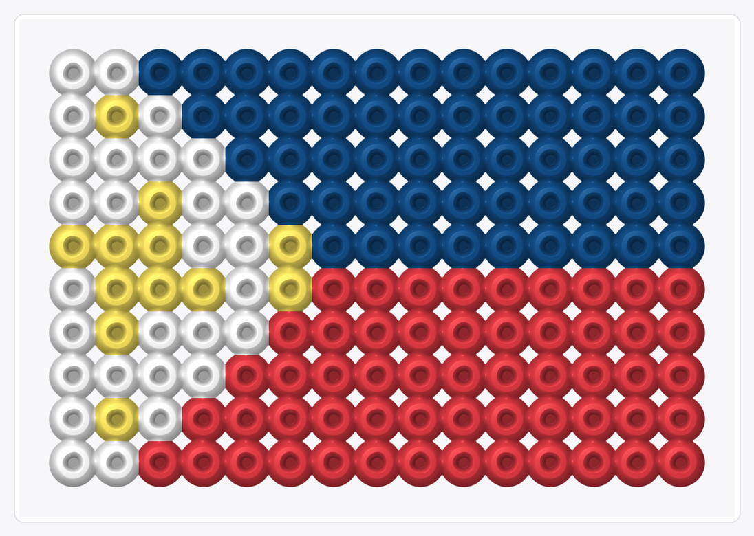 Philippines Mini Flag — Perler Bead Pattern — 10×15 perler bead pattern chart