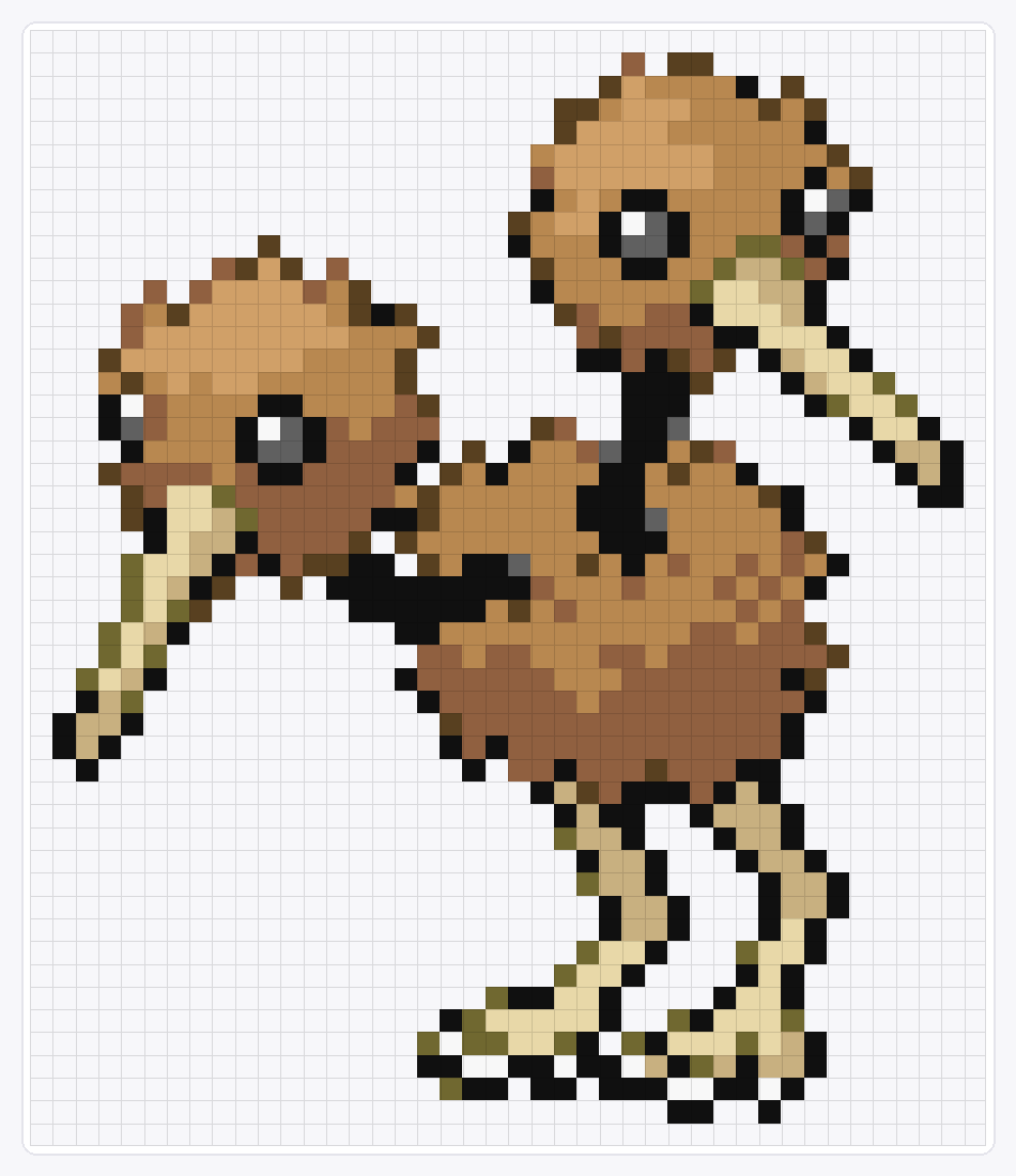 #084 Doduo — 49×42 loom bead pattern chart
