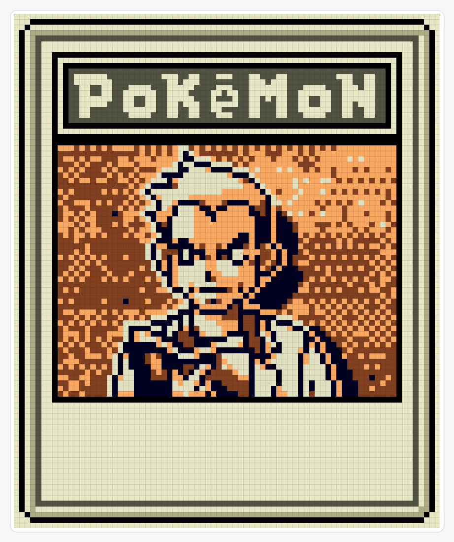 Professor Oak TCG — 94×78 loom bead pattern chart