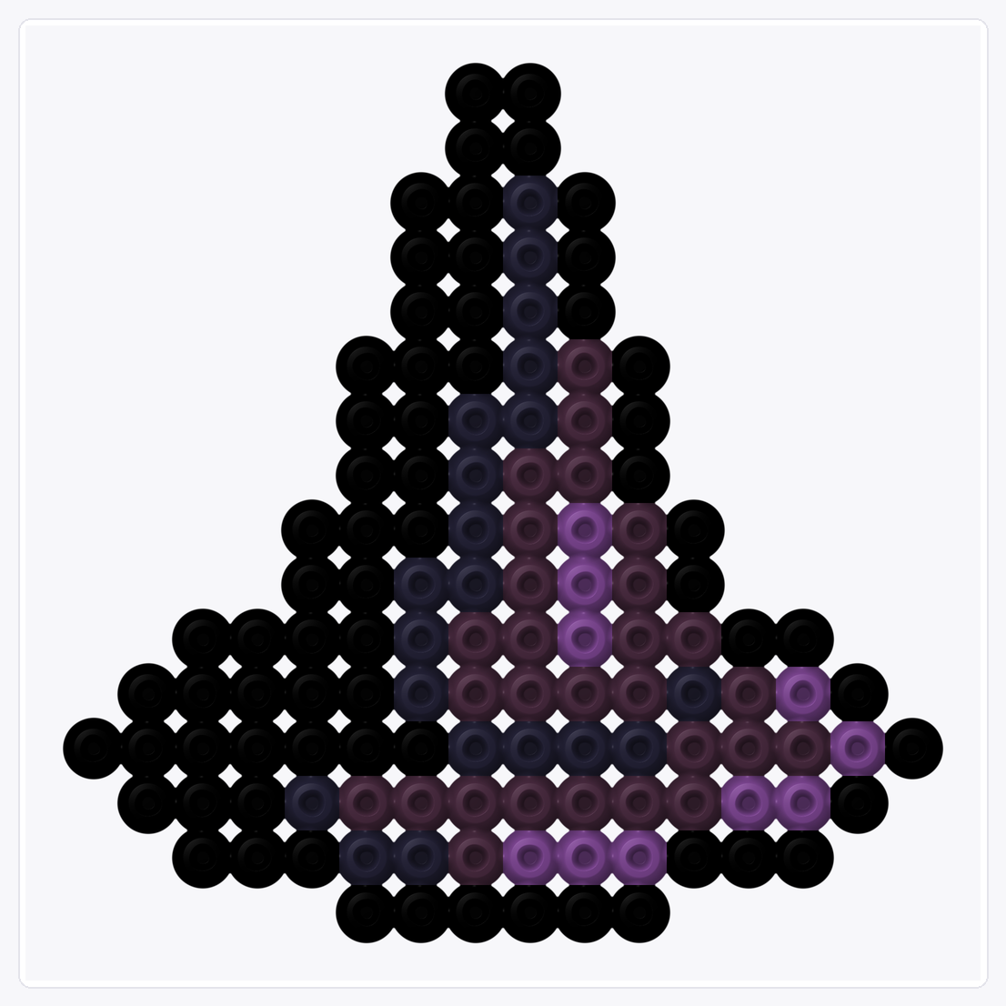 Purple Witch Hat — Perler Bead Pattern — 16×16 perler bead pattern chart