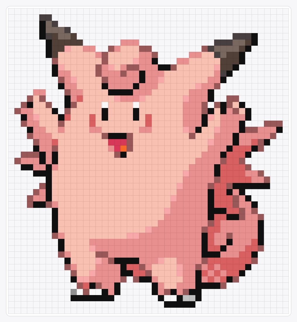 #036 Clefable — 49×45 loom bead pattern chart
