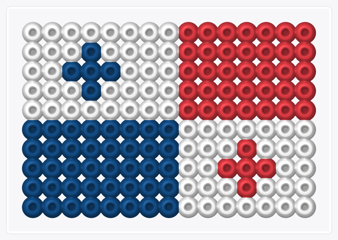 Panama Mini Flag — Perler Bead Pattern — 10×15 perler bead pattern chart