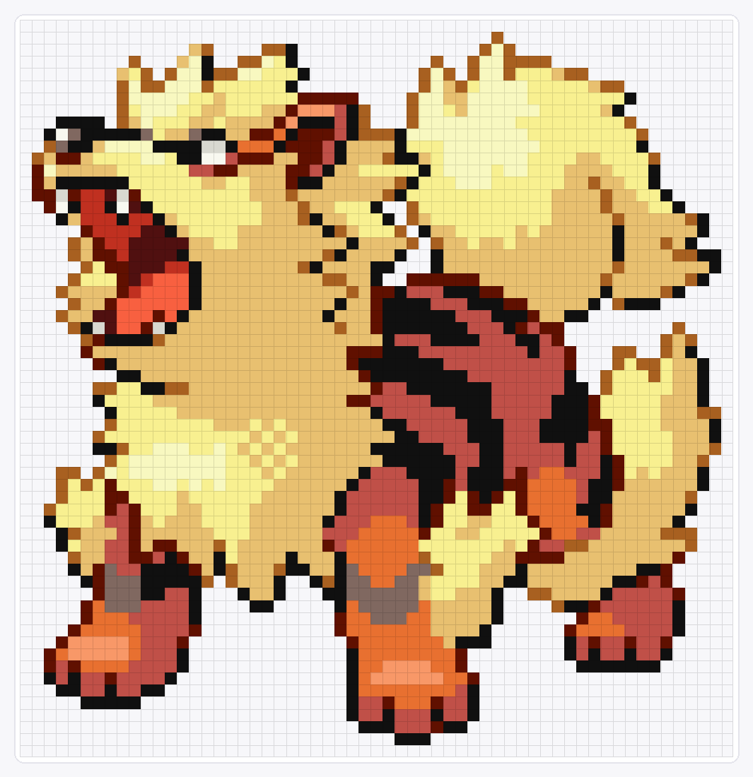 #059 Arcanine — 61×59 loom bead pattern chart