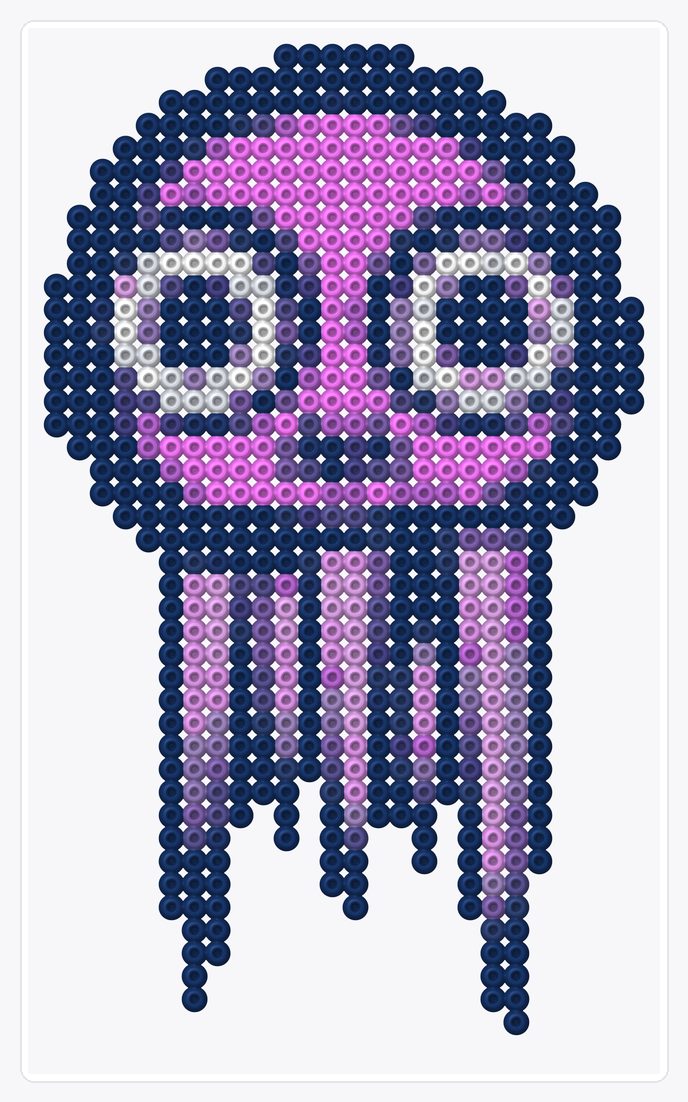 Pink Jellyfish — Perler Bead Pattern — 44×26 perler bead pattern chart