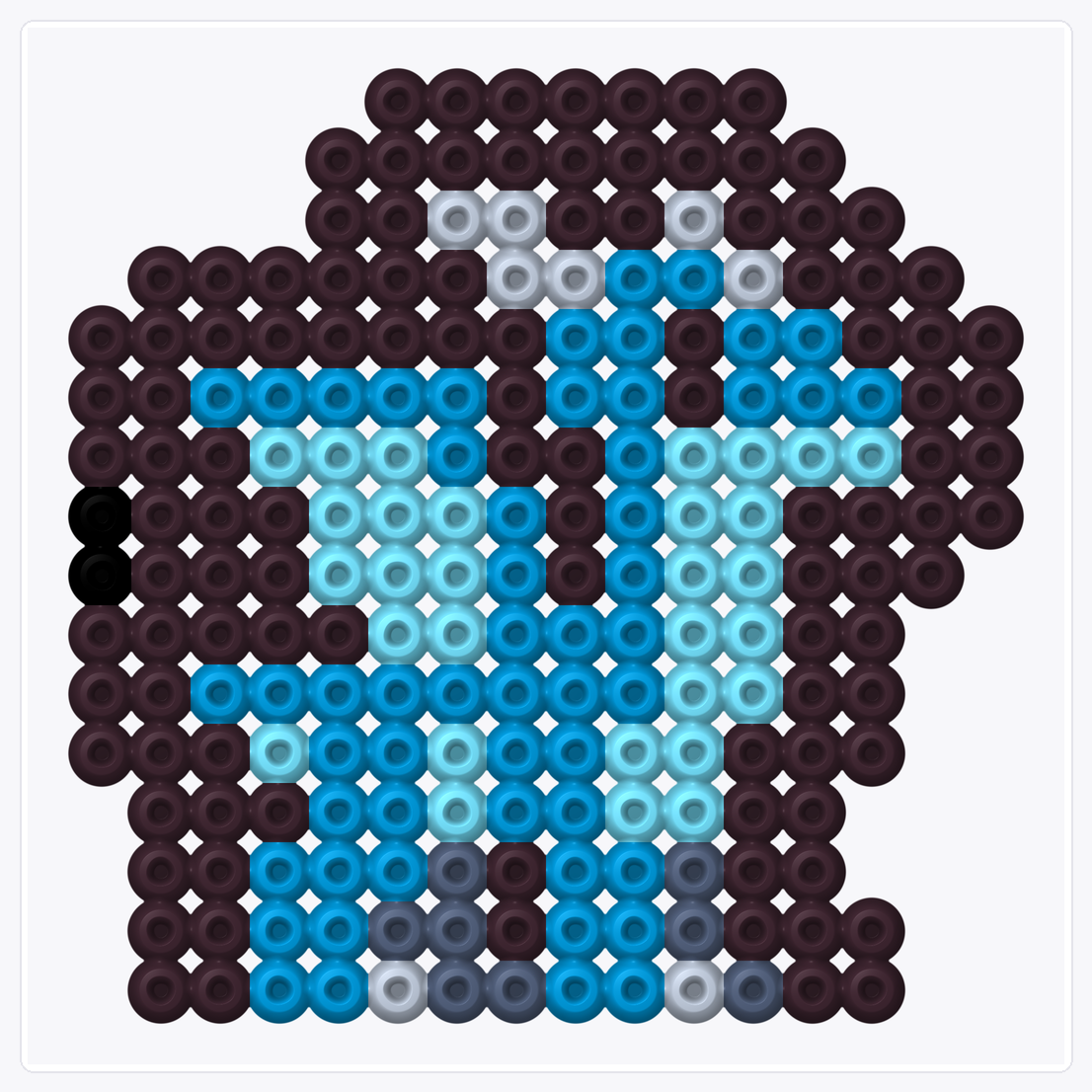 Blue Dragon — Perler Bead Pattern — 16×16 perler bead pattern chart