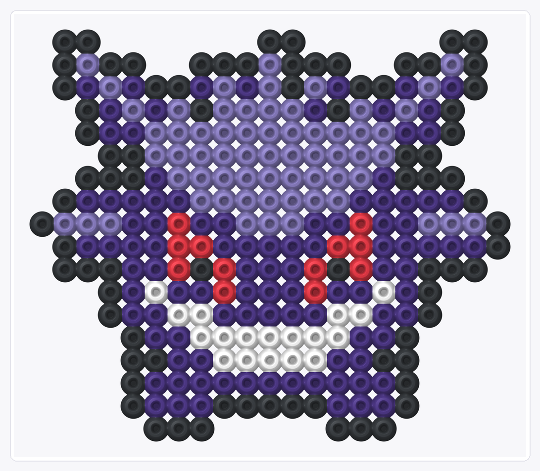 Gengar - Fuse Beads — 18×21 perler bead pattern chart