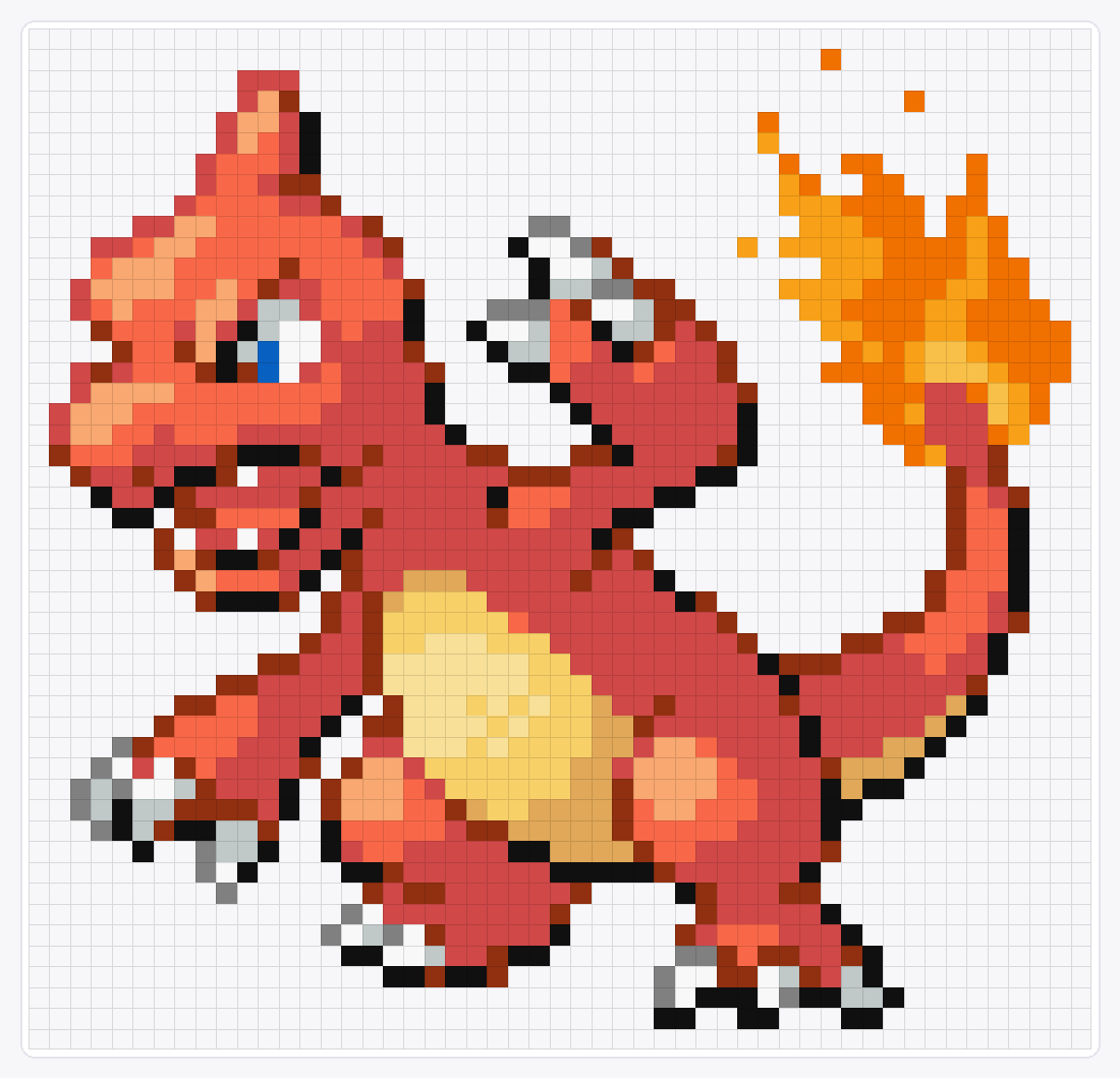 #005 Charmeleon — 49×51 loom bead pattern chart