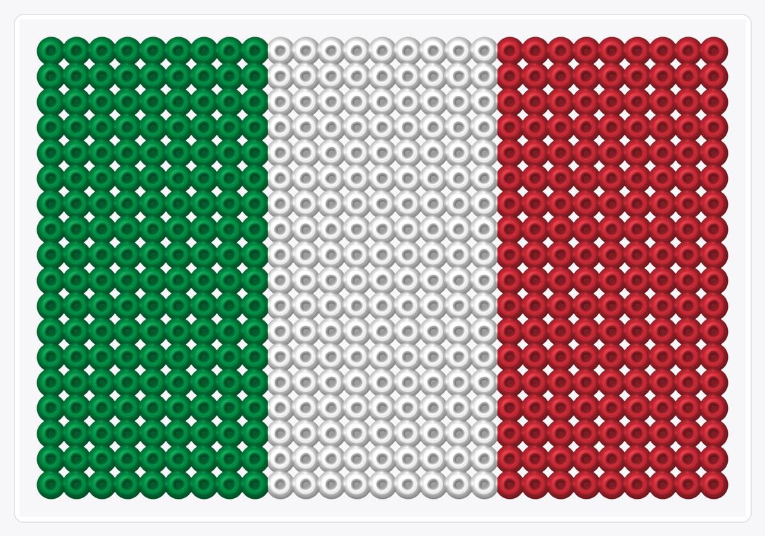 Italy Flag — Perler Bead Pattern — 18×27 perler bead pattern chart