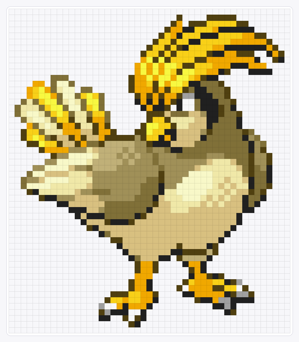 #017 Pidgeotto Shiny — 54×47 loom bead pattern chart