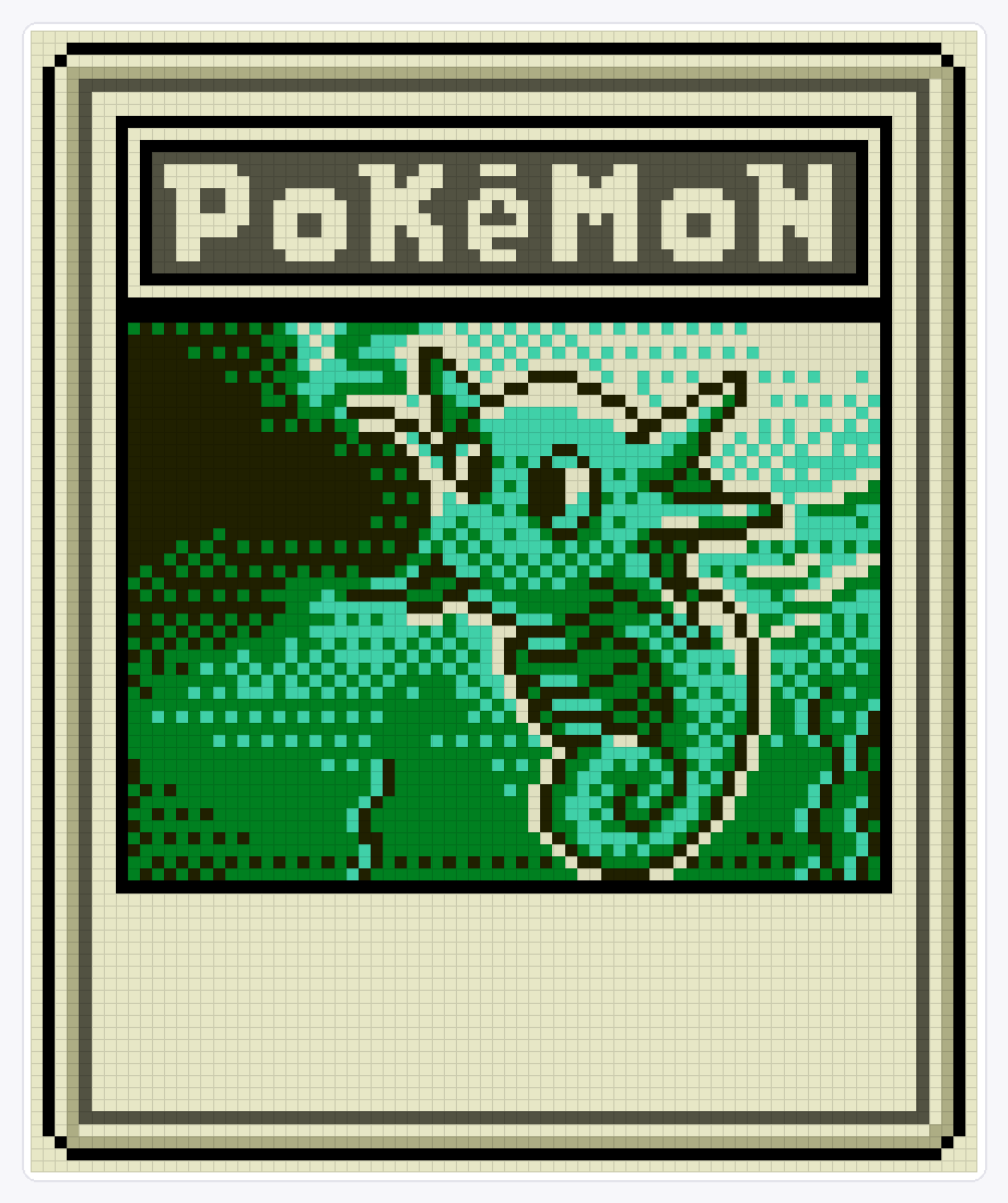 #116 Horsea TCG — 94×78 loom bead pattern chart