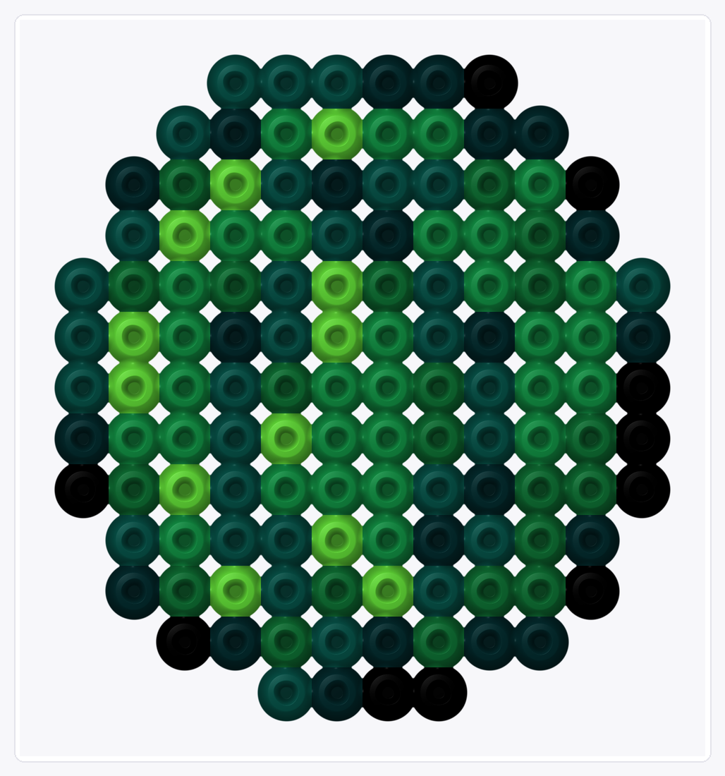 8-Bit Watermelon — Perler Bead Pattern — 13×12 perler bead pattern chart