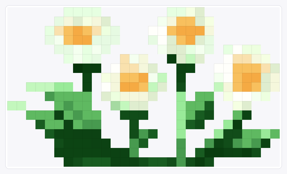 Yellow Aster — Loom Beading Pattern — 17×29 loom bead pattern chart